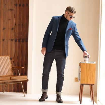 Blue Casual Men's Blazer