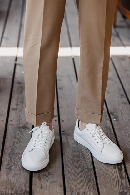 Timeless White Canvas Sneakers at Brucefashion